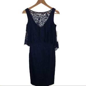 Theia‎ Sz 6 Dress Lace Faux Crop Top Weddin…